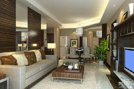 150平现代二居公寓客厅装修效果图2014图片