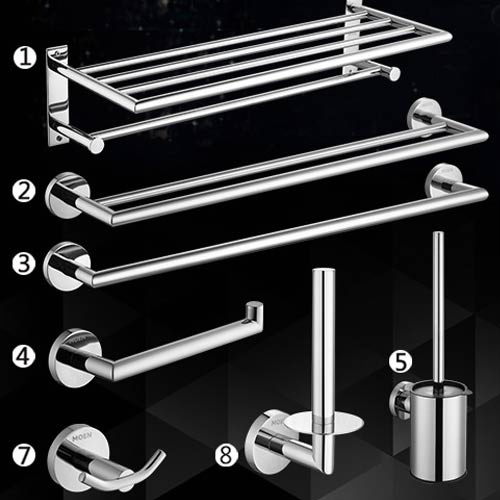 摩恩 卫生间304不锈钢浴巾架ACC1901