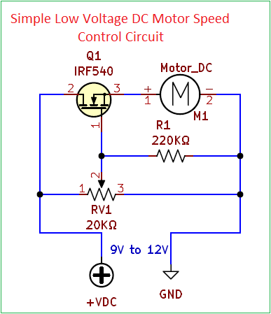 简单低压直流电机速度控制电路图