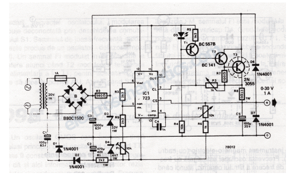 在0至30V可调电压电源电路原理图