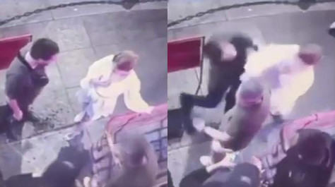 俄罗斯女子酒吧外遭骚扰，两记重拳当场将男子撂倒：女子系拳击手