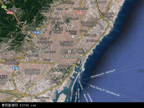 巴塞罗那卫星地图 - 巴塞罗那高清卫星地图 - 巴塞罗那高清航拍地图 - 2024年巴塞罗那高清卫星地图