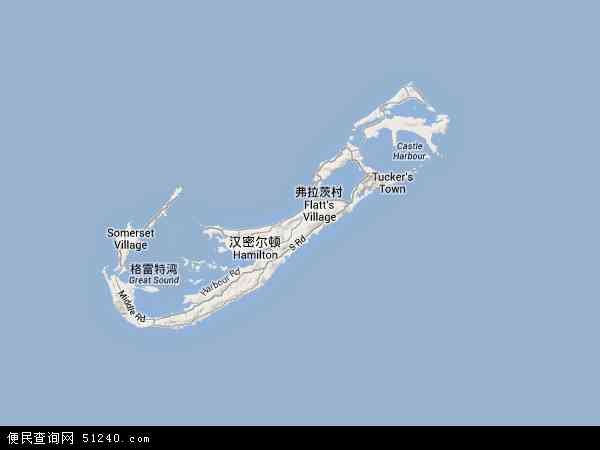 百慕大地形图 - 百慕大地形图高清版 - 2024年百慕大地形图