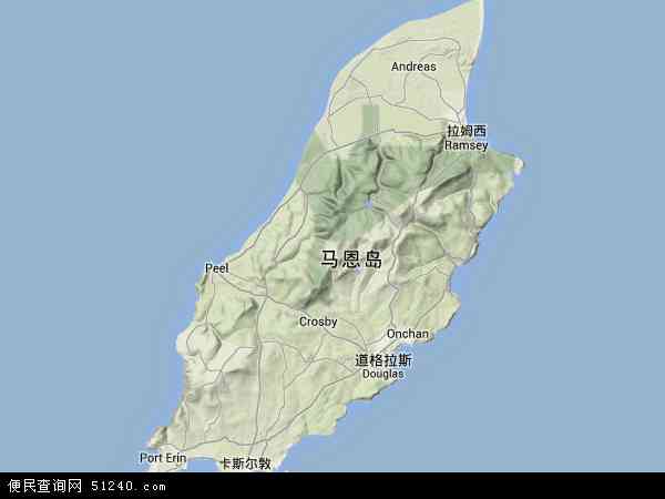 曼岛地形图 - 曼岛地形图高清版 - 2024年曼岛地形图