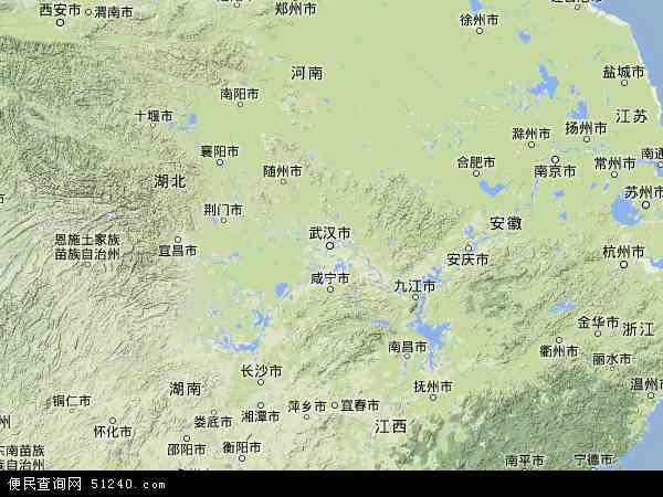 湖北省地形图 - 湖北省地形图高清版 - 2024年湖北省地形图