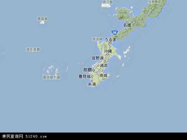 冲绳地形图 - 冲绳地形图高清版 - 2024年冲绳地形图