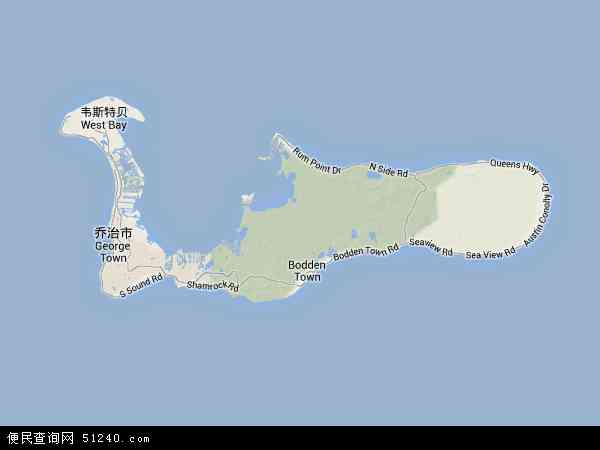 开曼群岛地形图 - 开曼群岛地形图高清版 - 2024年开曼群岛地形图