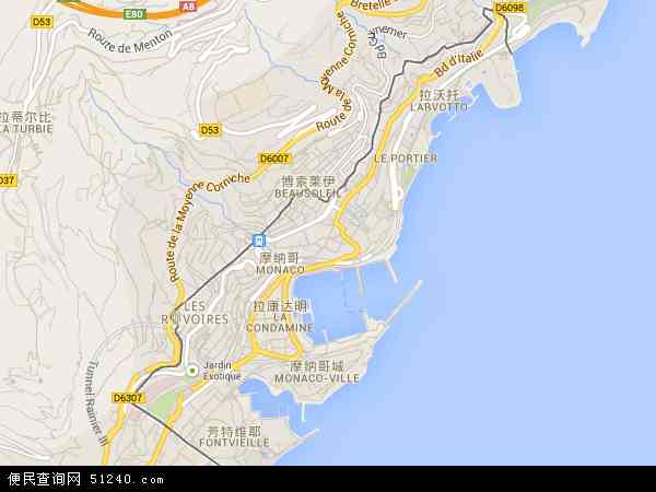 摩纳哥地图 - 摩纳哥电子地图 - 摩纳哥高清地图 - 2024年摩纳哥地图