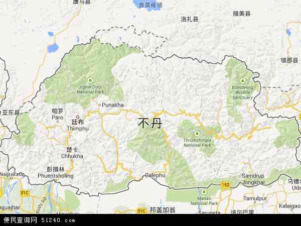 不丹地图 - 不丹电子地图 - 不丹高清地图 - 2024年不丹地图