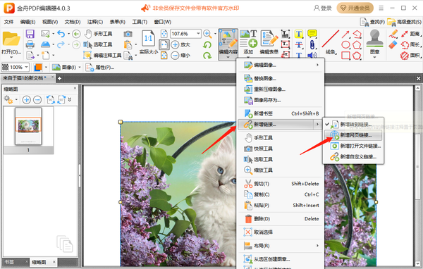 金舟PDF编辑器怎么插入图片_怎么添加超链接