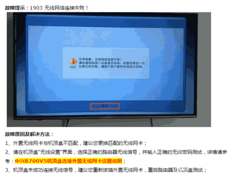 中兴ZXV10 B700V5C错误1903故障原因及解决方案