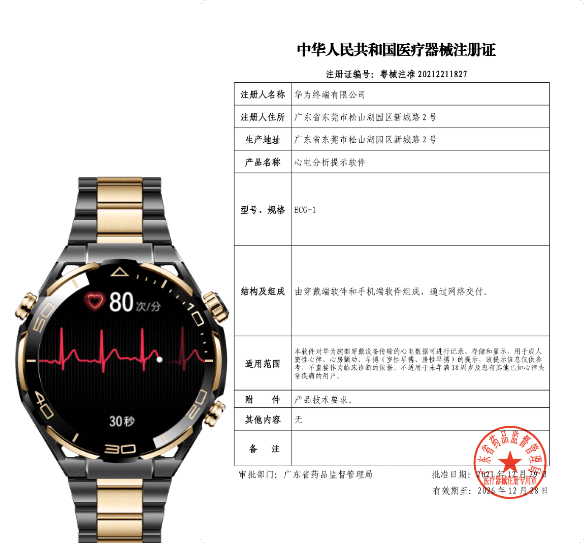 HUAWEI WATCH ULTIMATE DESIGN 心电分析