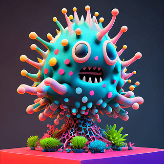 3数字艺术作品3D病菌细菌模型元素1