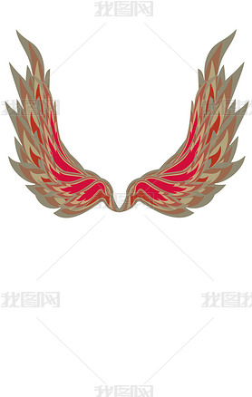 翅膀火焰羽毛火翼矢量元素1