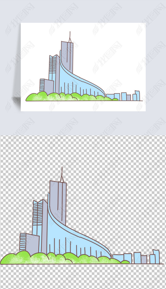 合肥城市建筑插画