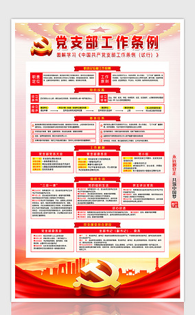 中国共产党支部工作条例展板党支部海报挂图