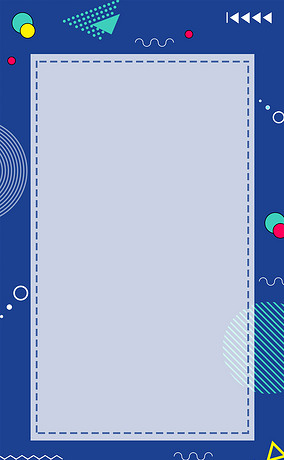 创意蓝色波普风格几何图形边框海报背景