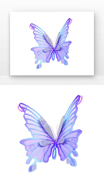 3d酸性蝴蝶蓝紫色昆虫飞舞蝴蝶