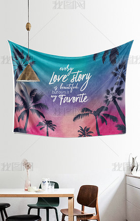 海南椰子树风光挂毯挂布装饰画