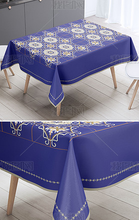 新中式古典花纹桌布桌旗抱枕布艺图案挂毯