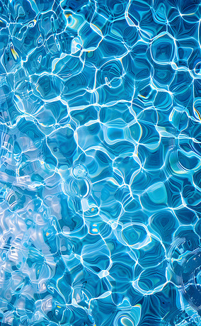 蓝色水纹理背景素材水底水池