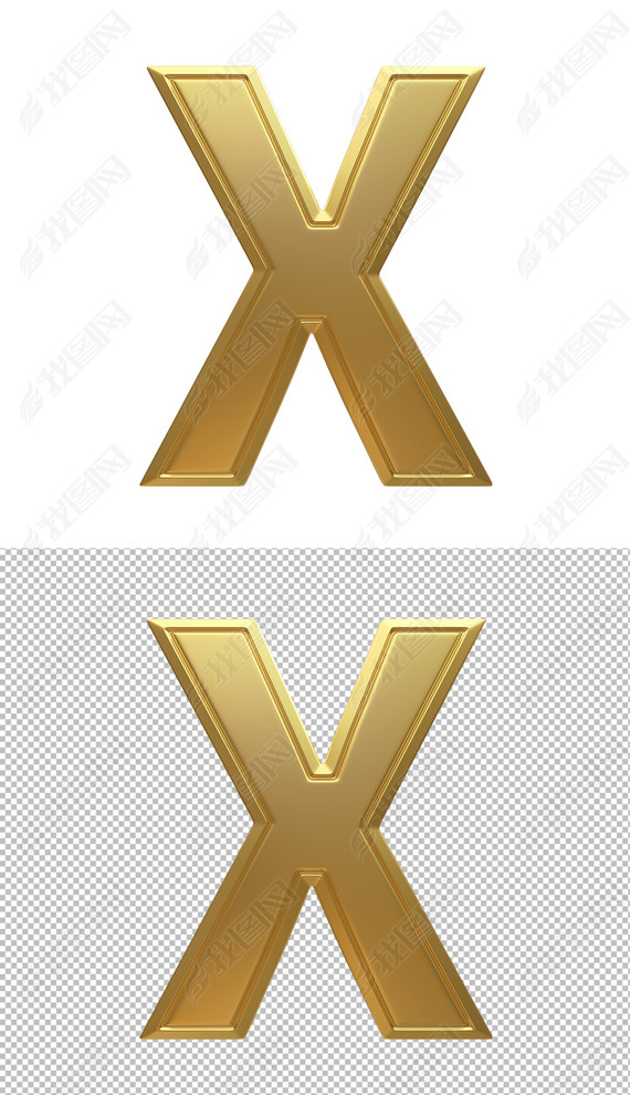 金色字母X