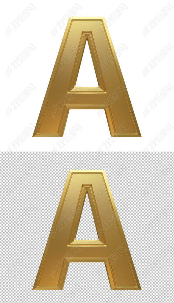 金色字母A