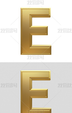 金色字母E