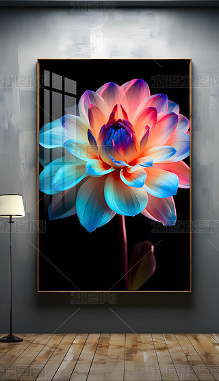 发光花卉花朵植物风景卧室客厅玄关装饰画