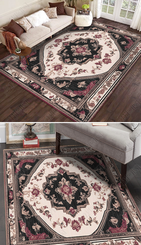 欧式古典拼花地毯地砖地皮家居装饰异域地毯