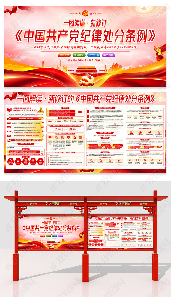 新修订的中国共产党纪律处分条例全文党建展板宣传栏