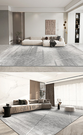 现代简约灰色抽象纹理艺术客厅卧室地毯地垫图案设计