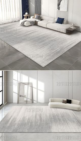 现代简约灰色抽象条纹渐变客厅卧室地毯地垫图案设计