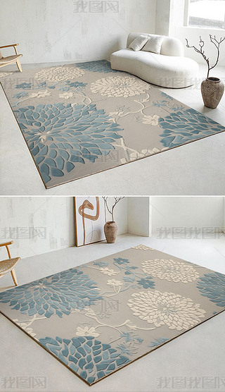 现代简约北欧复古地毯客厅轻奢日式棋盘格卧室地垫
