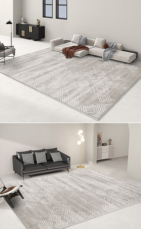 现代简约抽象几何花纹地毯客厅卧室地垫图案设计