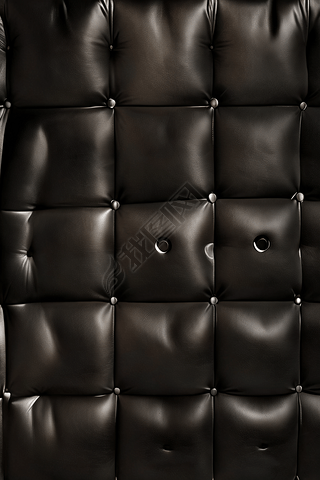 豪华的黑色哑光彩色生态皮革纹理家具与按钮照片