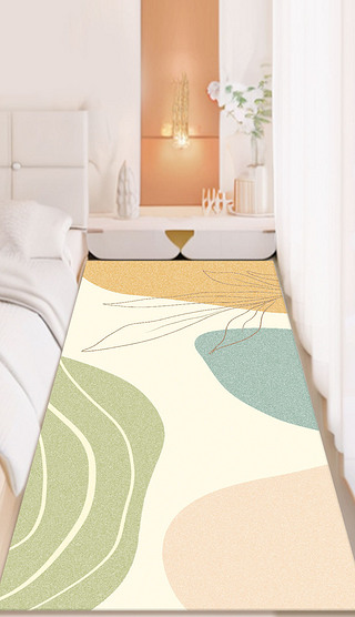 莫兰迪现代简约ins抽象几何床边毯客厅卧室地毯