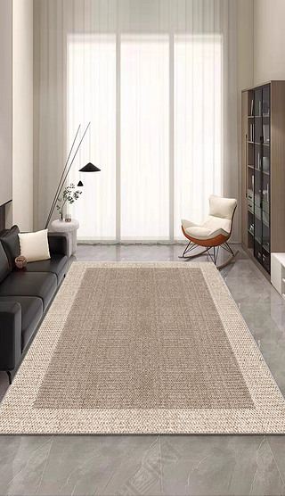 现代简约日式纯色侘寂风床边客厅玄关通用地毯地垫