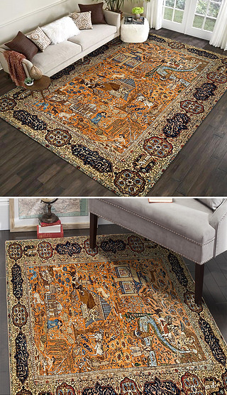 提花图案-欧式古典提花土耳其波斯异域地毯