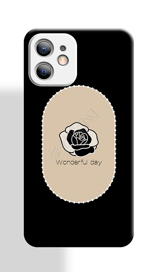 小香风山茶奶油现代简约花朵创意手机壳手机壳图案