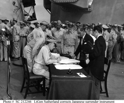 密苏里号战列舰日本签字代表