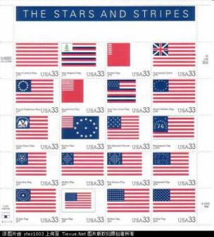 各个时期的美国国旗