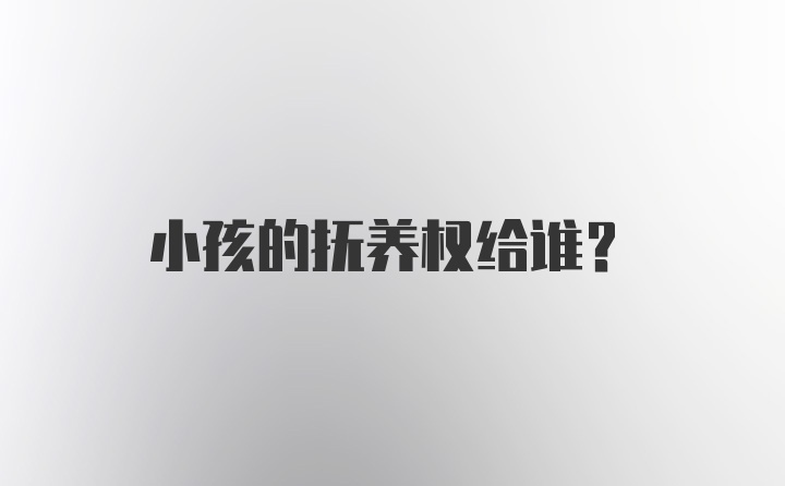 小孩的抚养权给谁？