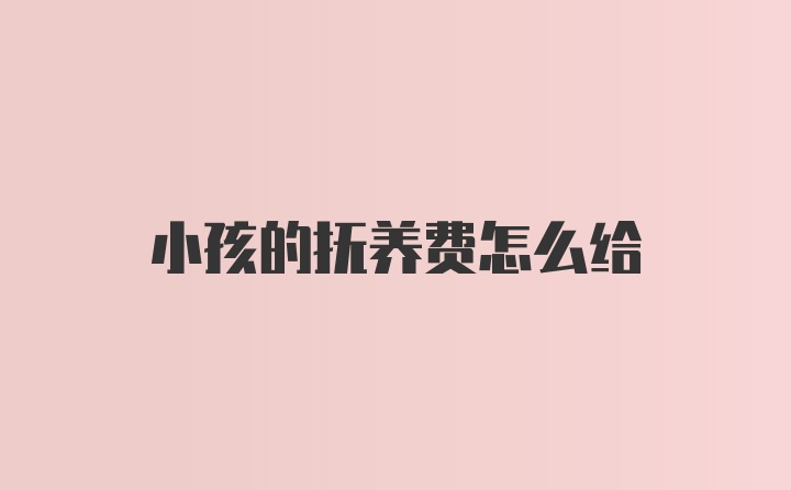 小孩的抚养费怎么给