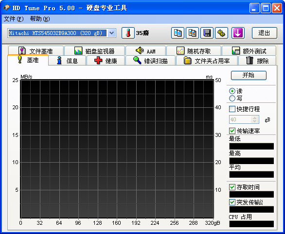 hd tune pro硬盘检测工具中文版 v5.75 绿色版 0