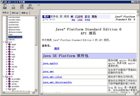 JDK API 1.60 中文版(Java 1.6 中文文档) chm 中文版 0