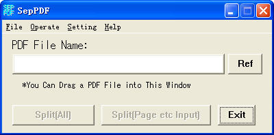 SepPDF(pdf文件分割工具) v2.75 英文绿色版 0