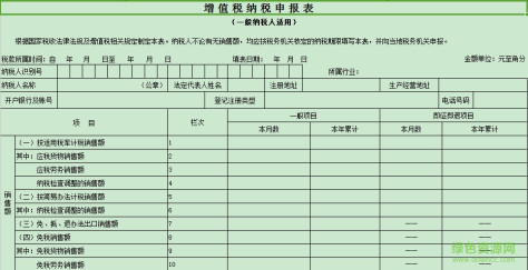 2019增值税一般纳税人申报表 全套最新版 0