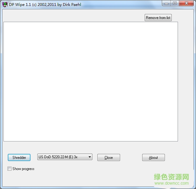 DPWipe(彻底删除文件工具) v1.1 绿色版 0
