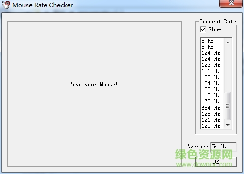 mouse rate checker中文版(鼠标接口传输率检测工具) v1.1 免费版 0